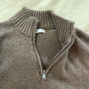 Sonoma Men's Tan Zip-Up Sweater